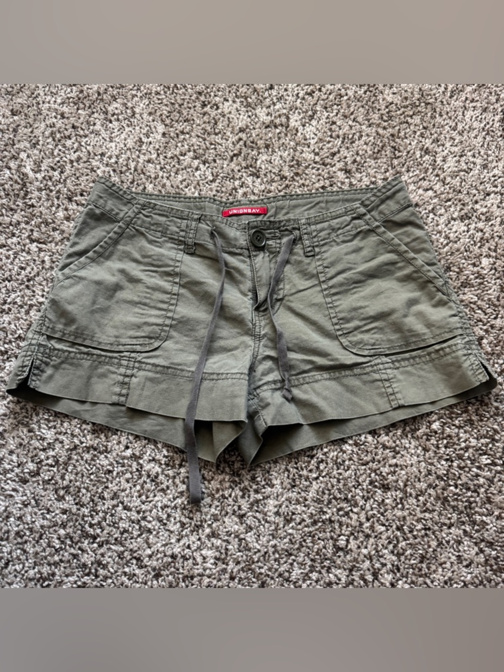UNIONBAY Olive Green Cargo Drawstring Women's Shorts